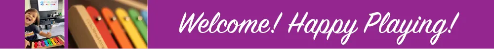 A purple banner with the word " come ".