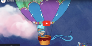 A video of a hot air balloon with a boy in it.