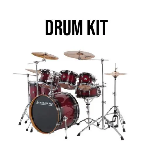 A drum kit with the words " drum kit ".