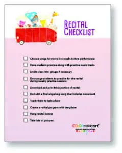 Recital Checklist