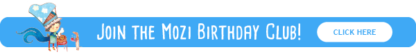 A blue banner with the words " ozi birthday ".