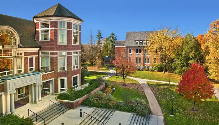 A view of the campus from above.