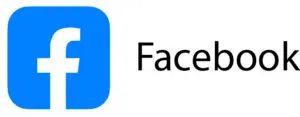 A blue and white logo of facebook.