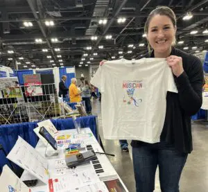 Parent with Color Me Mozart T-shirt