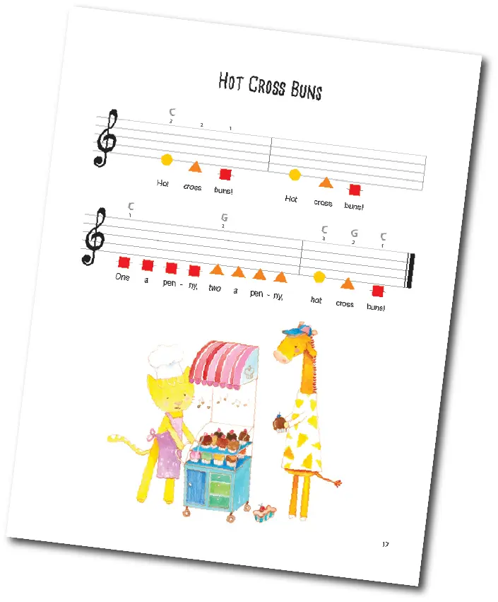 Hot Cross Buns Easy Piano Notes