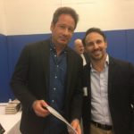 Adrian Edward and David Duchovny at Collegiate School NYC Authors Night