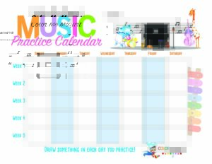 Kids Music Practice Calendar