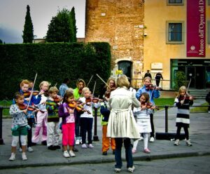 Kids playing violin