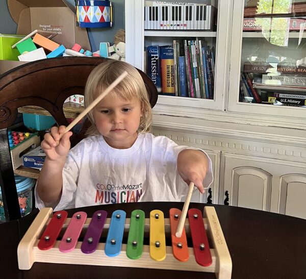 Ariadne playing the xylophone