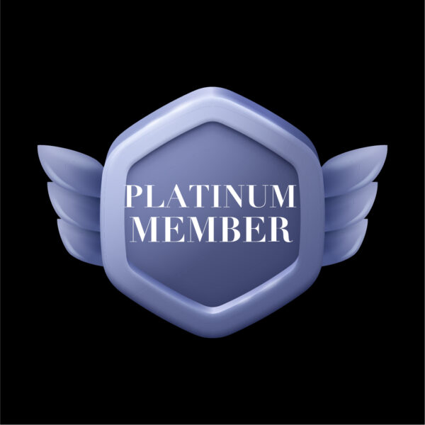 A badge with the words " platinum member ".