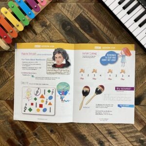 A book with pictures and instructions on how to play the piano.