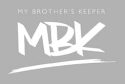 A logo of mbk, with the words " my brother 's keeper."